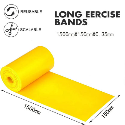 Yellow Yoga Pilates Resistance Band Long Training Stretch Bands for Physical Therapy Lower Body Home Gym Strength Elastic Exercise Band (Copy)