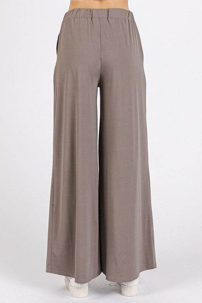 Mittoshop Yoga Air Stretch Elastic Waist Wide Leg Pants