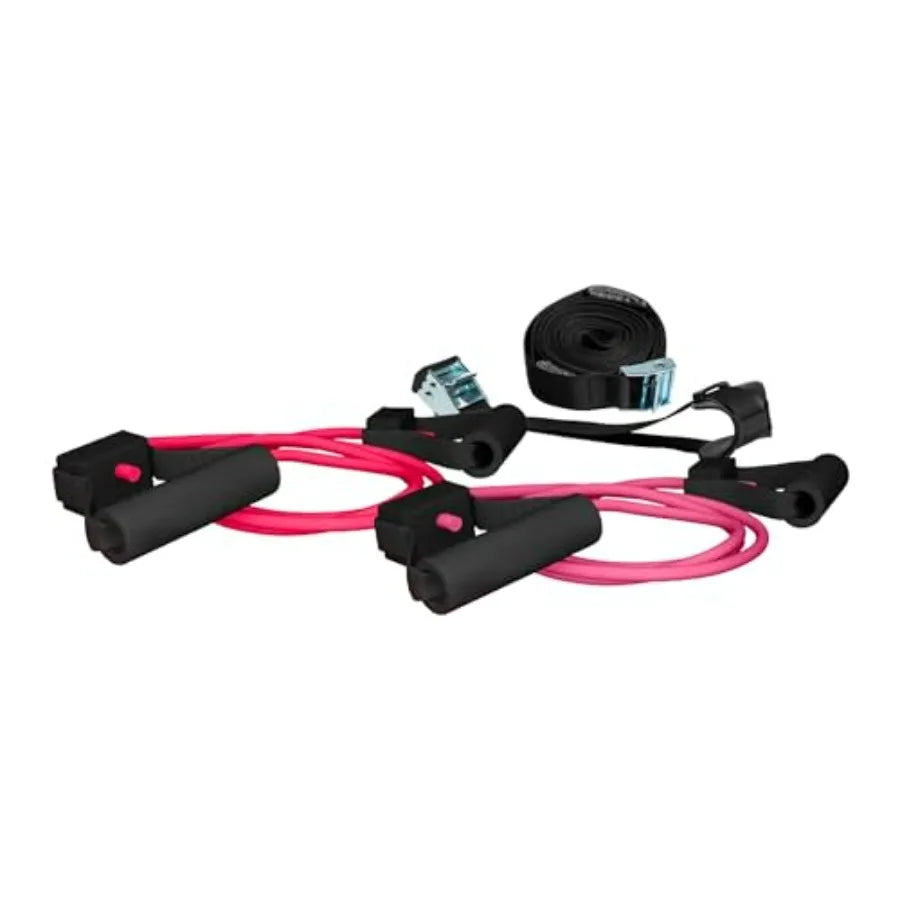 Portable Resistance Bands Kit with Control Track for Home Gym Fitness Workout Equipment, Steel-Buckle Door Strap, Cam Buckle Cab