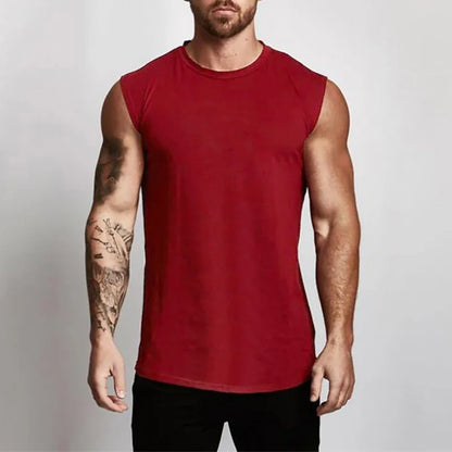 Cotton Gym Clothing Mens Workout Sleeveless Shirt Bodybuilding Tank Top Fitness Sportswear Mens Vests Muscle Singlets Tanktop