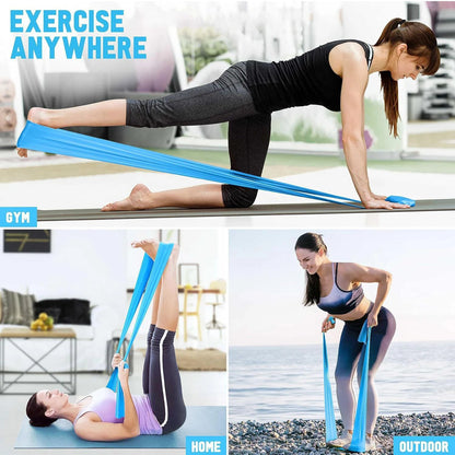 Yellow Yoga Pilates Resistance Band Long Training Stretch Bands for Physical Therapy Lower Body Home Gym Strength Elastic Exercise Band (Copy)