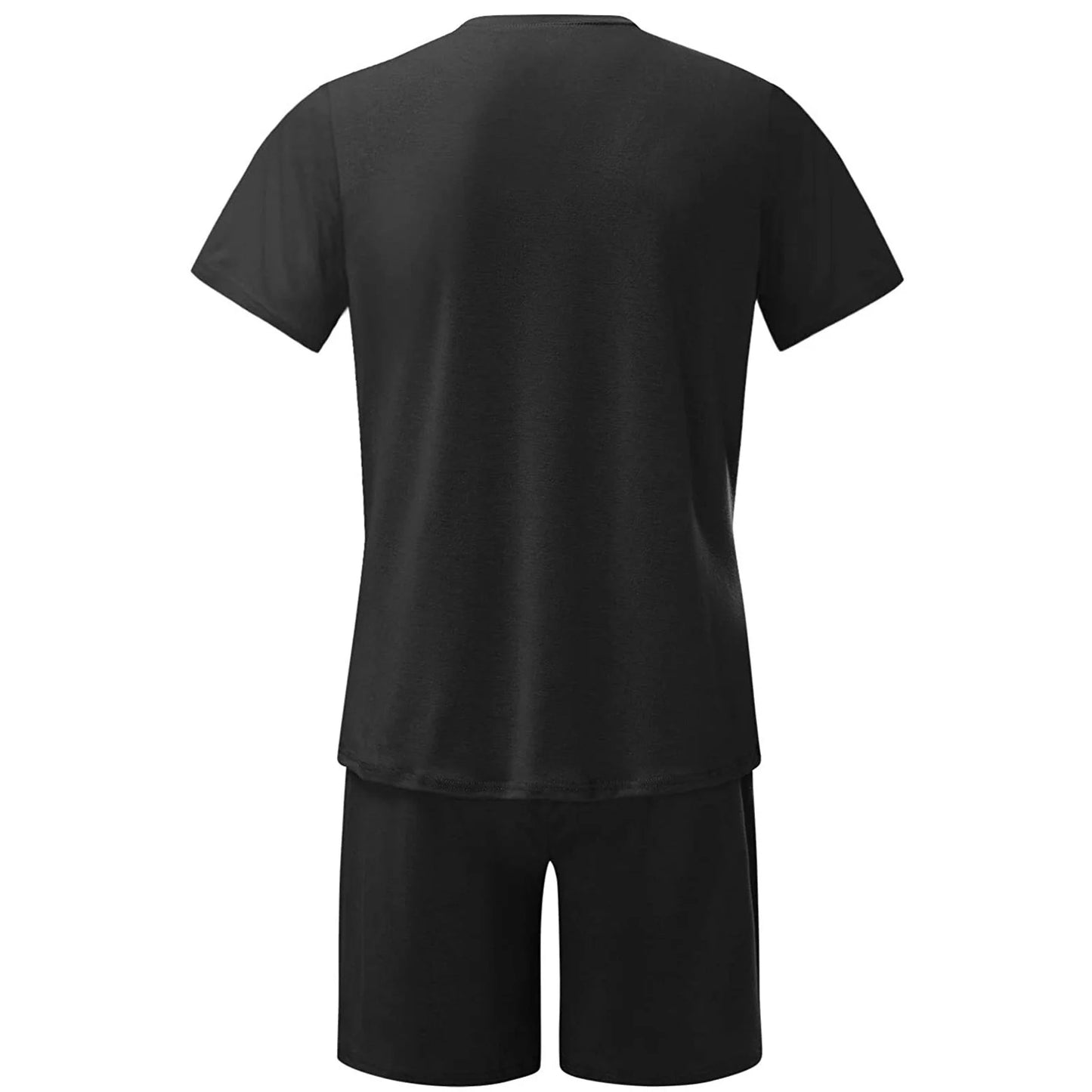 Mens Shorts Set Summer 2 Piece Outfits Casual Solid Shirt and Short Sets Athletic Sportswear Suit Sweatsuit Tracksuits